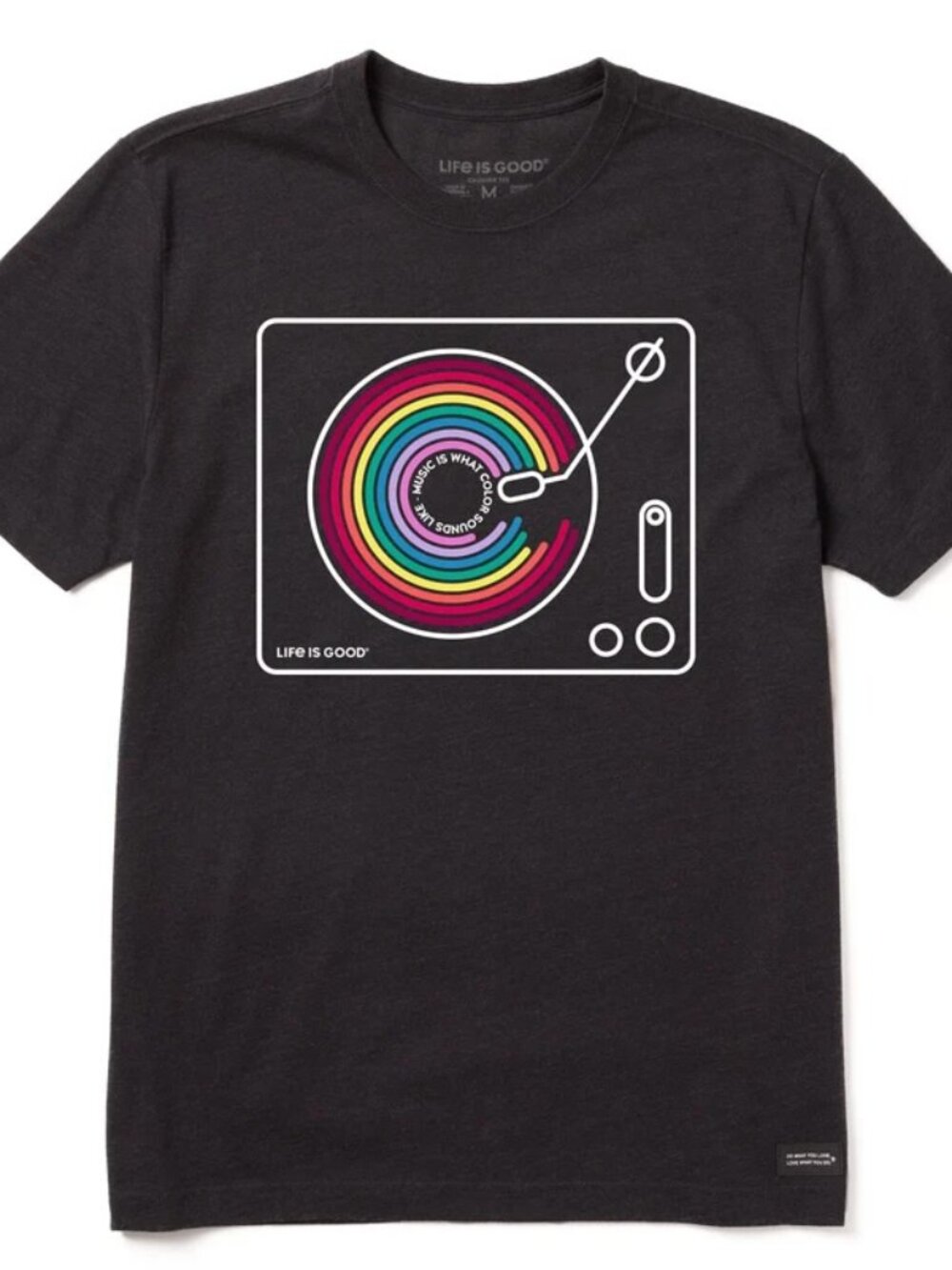 Life is Good Men's Music Colors Turntable Short Sleeve Tee NWT